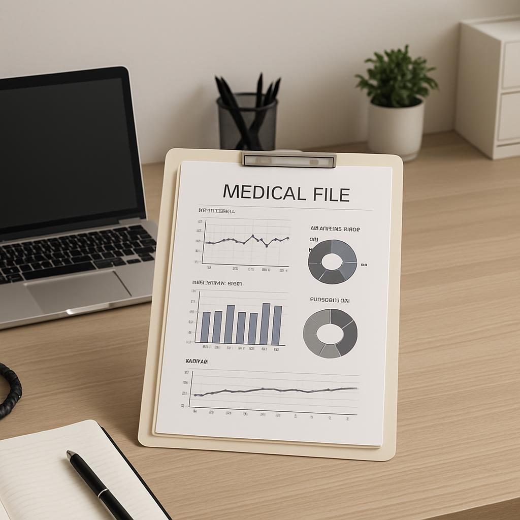 Bir hastane yazıcısıyla yapılmış bir çizelgeyi gösteren bir yayını.